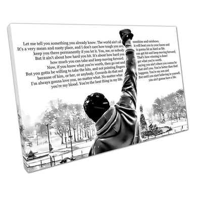 Black & White Rocky Balboa boxing quote Let me tell you Wall Art Print On Canvas Picture For Home Office Decor