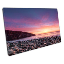 Laad de afbeelding in galerijviewer, Cullernose Point at Dawn Northumberland shoreline North East Coast Canvas Wall Art Print Picture For Home Office Decor

