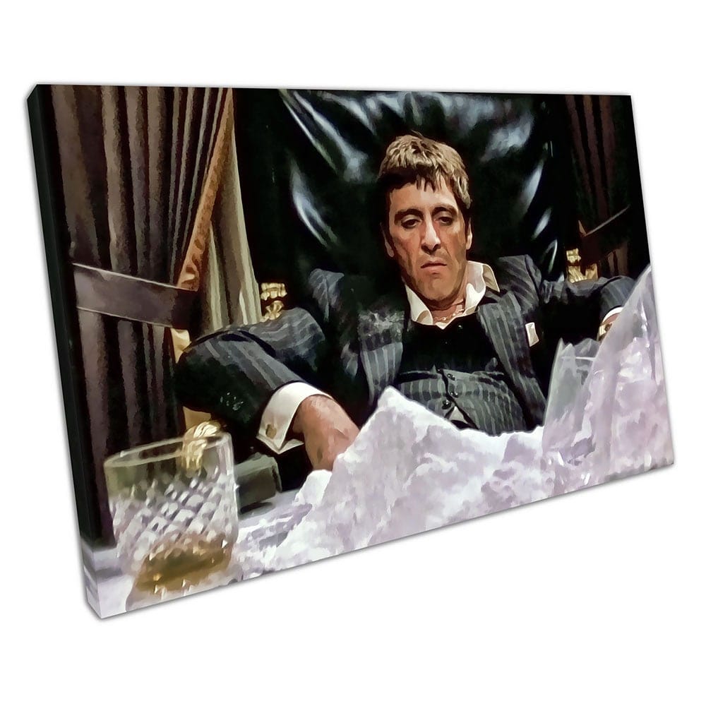 American gangster Tony Montana Scarface Film Ready to Hang Canvas Wall Art Print On Canvas Picture For Home Office Decor