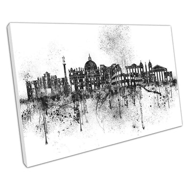 Black & White city of Rome Capital of Italy Landmark Spray Wall Art Print Picture For Home Office Decor