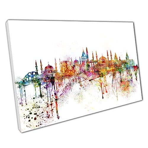 Print on Canvas Colourful Skyline landmarks TURKEY Wall Art Print Picture For Home Office Decor