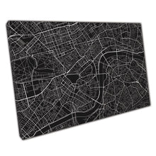 Laad de afbeelding in galerijviewer, Black And White Graphic Map London Wall Art Print On Canvas Picture For Home Office Decor
