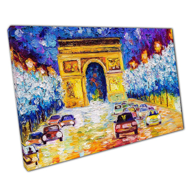 Famous Landmark Arc De Triomphe Paris Painting Wall Art Print On Canvas Picture For Home Office Decor