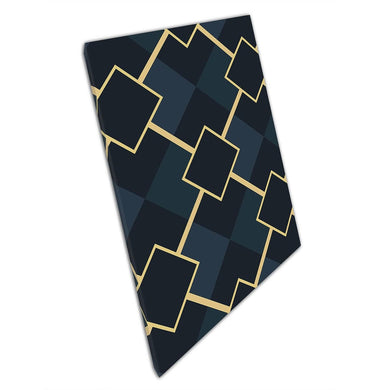 Minimal 1920's Art Deco Digital Illustration Style Geometric Gold Black Pattern Wall Art Print On Canvas Picture For Home Office Decor