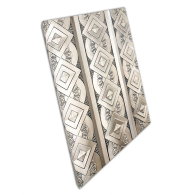 Art Deco 1920's Inspired Decorative Architecture Repeating Geometric Floral Pattern Wall Art Print On Canvas Picture For Home Office Decor