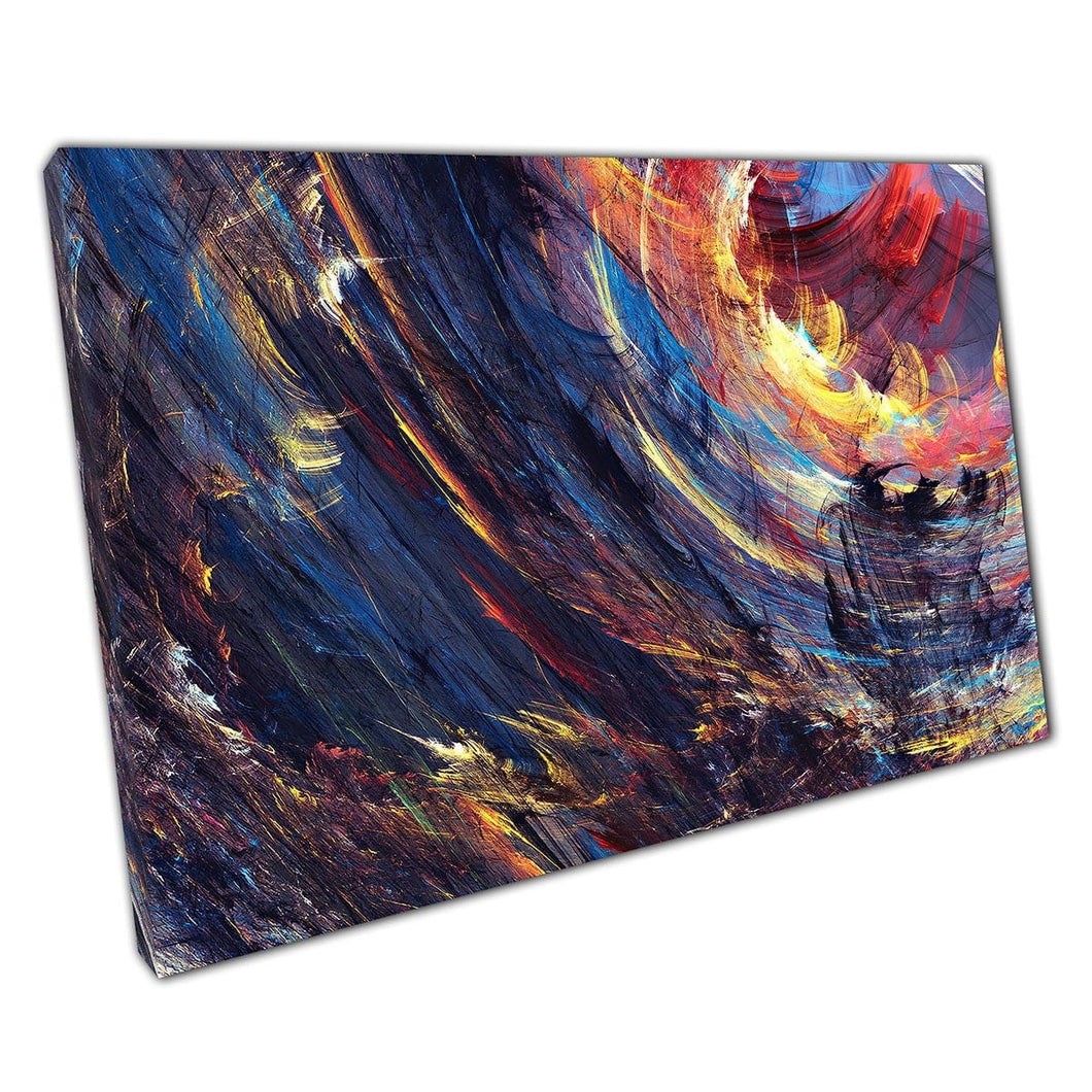 Fiery Artistic Abstract Brushstroke Textured Style Colourful Modern Creative Artwork Wall Art Print On Canvas Picture For Home Office Decor