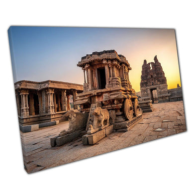 Hampi Karnataka Vijaya Vitthala Temple Carved Out Of Rock India Ancient Architecture Wall Art Print On Canvas Picture For Home Office Decor