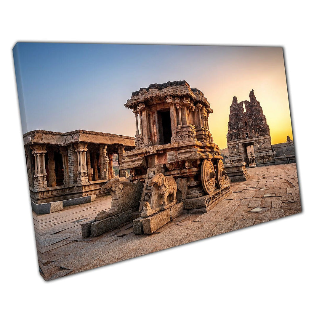 Hampi Karnataka Vijaya Vitthala Temple Carved Out Of Rock India Ancient Architecture Wall Art Print On Canvas Picture For Home Office Decor