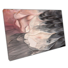 Load image into Gallery viewer, Abstract Wavy Flowing Paint Pink Grey Toned Contemporary Swirling Modern Wall Art Print On Canvas Picture For Home Office Decor

