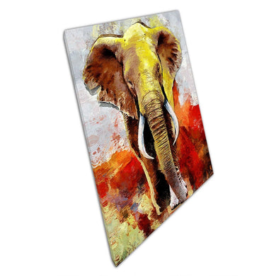Amazing Elephant Abstract Modern Textured Oil Painting Style Wild Animal Artwork Wall Art Print On Canvas Picture For Home Office Decor
