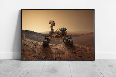 Mars 2020 Perseverance Rover Exploring The Surface Of Mars Exploring Science Concept Wall Art Print on Paper Framed Picture print