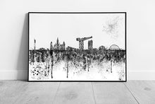 Laad de afbeelding in galerijviewer, Black &amp; White Painterly Glasgow City in Scotland Landmarks Ready to Hang Wall Art Print Framed Picture print
