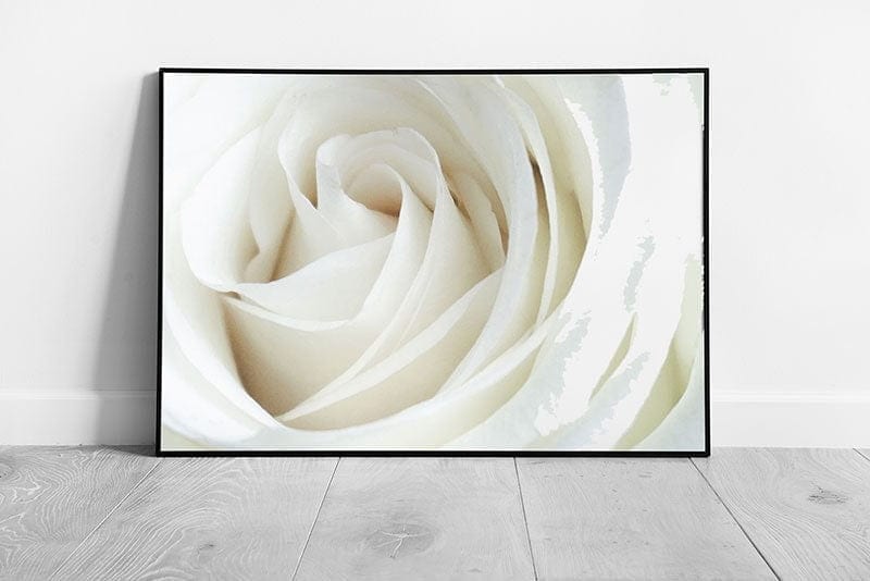 Dreamy White rose Floral Art Wall Art Print on Paper Framed Picture print