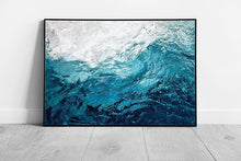 Load image into Gallery viewer, Beautiful Abstract Photography View Of Seawater Ocean Tones Of Blue Water Rippling Wall Art Print on Paper Framed Picture print
