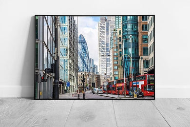 City Street View Liverpool Street Station London Modern Cityscape Photography Wall Art Print on Paper Framed Picture print