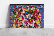 Load image into Gallery viewer, Abstract Colourful Floral Spring Flower Bouquet Oil Painting Style Wall Art Print on Paper Framed Picture print
