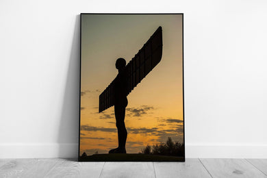 Angel of the North at dusk in shadow North East Ready to Hang Wall Art Print Framed Picture print