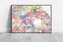 Carica immagine nel visualizzatore della galleria, Central EDINBURGH Street Map Art Print watercolour name Ready to Hang Wall Art Print Framed Picture print
