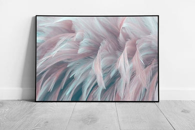 Abstract Nature Pastel Bird Fluffy Feather Art Wall Art Print on Paper Framed Picture print