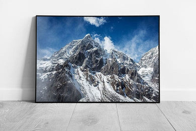 Himalayan mountains blue skies over mount Everest Ready to Hang Wall Art Print Framed Picture print