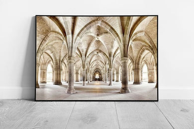 Cloisters Of Glasgow University Famous Historic Architecture Wall Art Print on Paper Framed Picture print