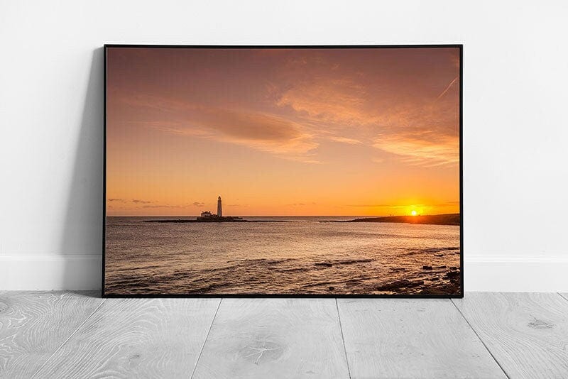 North East sunrise over St Mary's Lighthouse St Mary's Island Wall Art Print Framed Picture print
