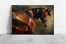 Carica immagine nel visualizzatore della galleria, chestnut Brown Horse painting print Animal Art Ready to Hang Wall Art Print Framed Picture print
