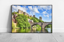 Carica immagine nel visualizzatore della galleria, Durham Castle And Cathedral Framwellgate Bridge Over The River Wear England Wall Art Print on Paper Framed Picture print
