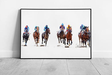 Horse Racing Jockeys Wall Art Print on Paper Framed Picture print