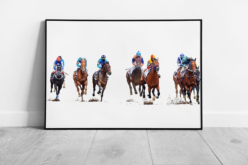 Horse Racing Jockeys Wall Art Print on Paper Framed Picture print