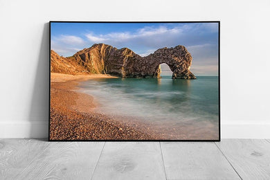Durdle Dor a rock arch Jurassic Coast Dorset England Ready to Hang Wall Art Print Framed Picture print
