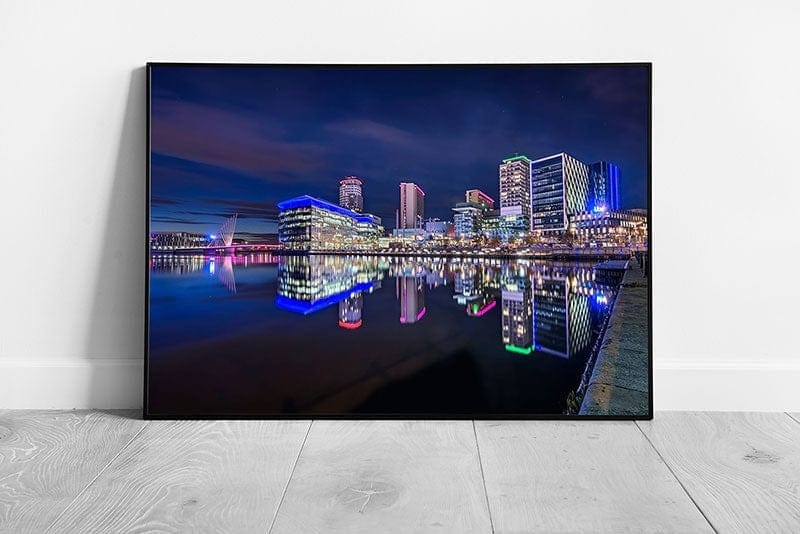 Media City On Manchester Ship Canal Salford And Trafford Greater Manchester England Wall Art Print on Paper Framed Picture print