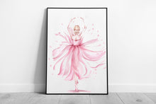 Carica immagine nel visualizzatore della galleria, Elegant Pink Ballerina Dancing Watercolour Painting Wall Art Print on Paper Framed Picture print
