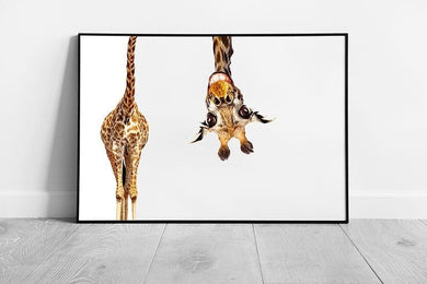 Funny Animals giraffe Art Wall Art Print on Paper Framed Picture print