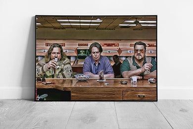 Big Lebowski The bowling bar Dude Walter Donny Film Ready to Hang Wall Art Print Framed Picture print