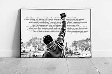 Black & White Rocky Balboa boxing quote Let me tell you Wall Art Print on Paper Framed Picture print