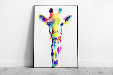 Giraffe artwork painting print Wall Art Print on Paper Framed Picture print
