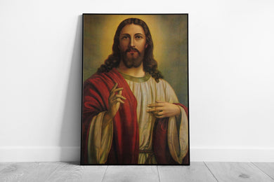 Jesus Christ Classic Painting Style Religious Figure Wall Art Print on Paper Framed Picture print