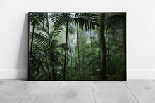 Laad de afbeelding in galerijviewer, Deep Inside A Humid Vibrant Green Warm Tropical Jungle Tree Plant Life Exotic Nature Wall Art Print on Paper Framed Picture print
