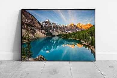 Moraine Lake Rocky Mountains Canada Canadian Landscape Ready to Hang Wall Art Print Framed Picture print