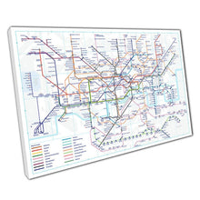 Load image into Gallery viewer, London underground tube map with new Elizabeth line art Wall Art print on canvas Picture for Home Office Décor
