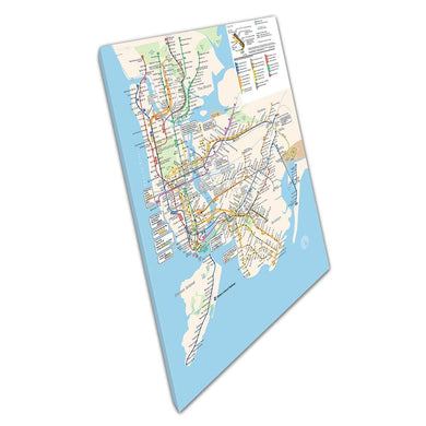 Manhattan New York City Subway map USA railroad Airport Wall Art print on canvas