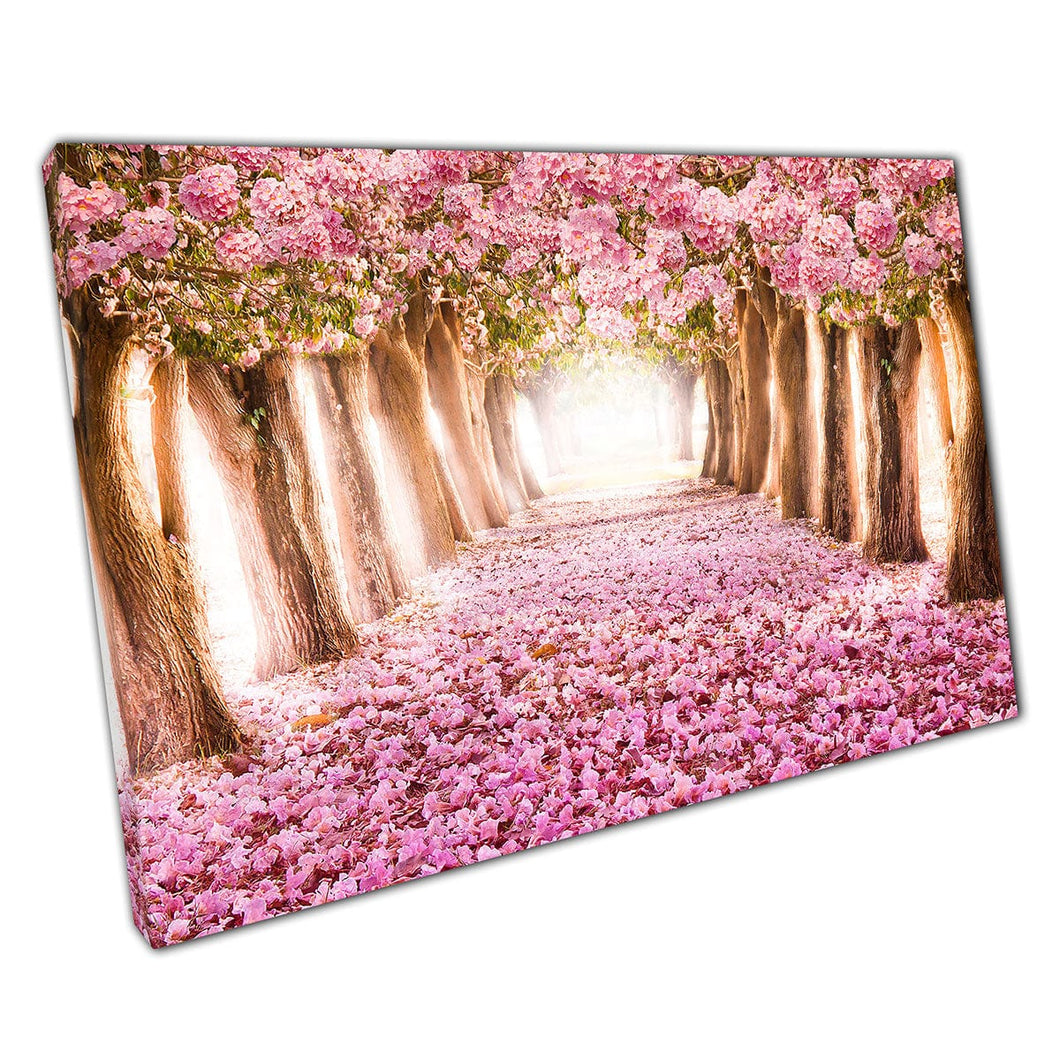Pink flower path Romance Art Canvas Wall Art print on canvas Mounted Canvas print
