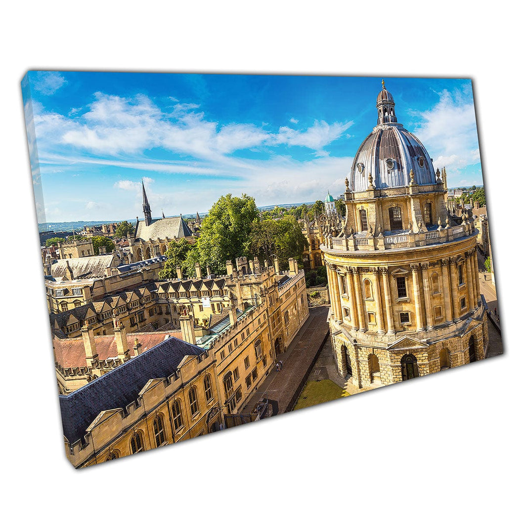 Vista de los puntos de referencia históricos de la Universidad de Oxford y la Biblioteca Bodleian Oxford Inglaterra Impresión de arte de pared en lienzo lienzo montado