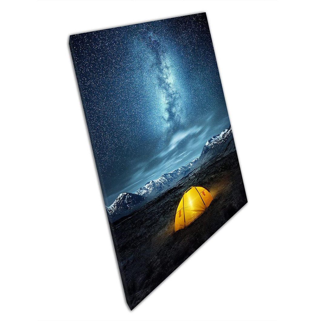 Camping in the Wilderness Magical Wanderlust Night Galaxy Sky Space Wall Art imprima en lienzo lienzo estampado