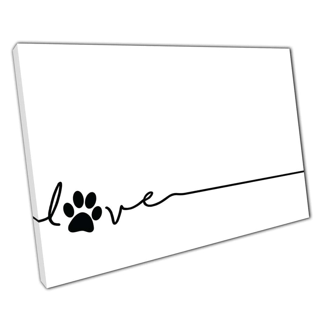 Pet Animal Love Line Art Animal Paw Print Cat Dog Simple Modern betekenisvolle muurkunstafdruk op canvas gemonteerde canvas print