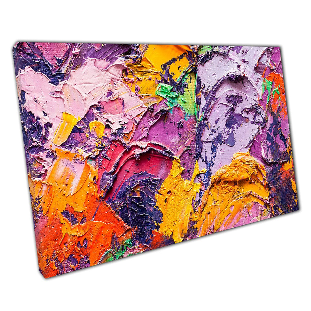 Veelkleurige dikke olieverf textureerde stijl abstracte hedendaagse moderne kunstwerken muurkunst print op canvas gemonteerde canvas print