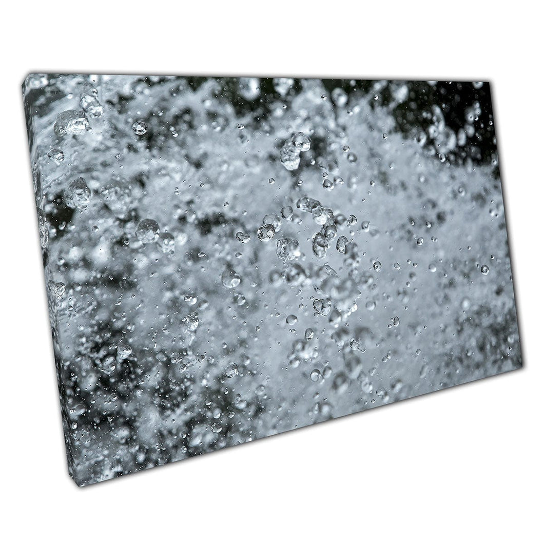 Waves And Water Crashing Together Photography Capturing The Moment Nature Wall Art Print On Canvas Mounted Canvas print