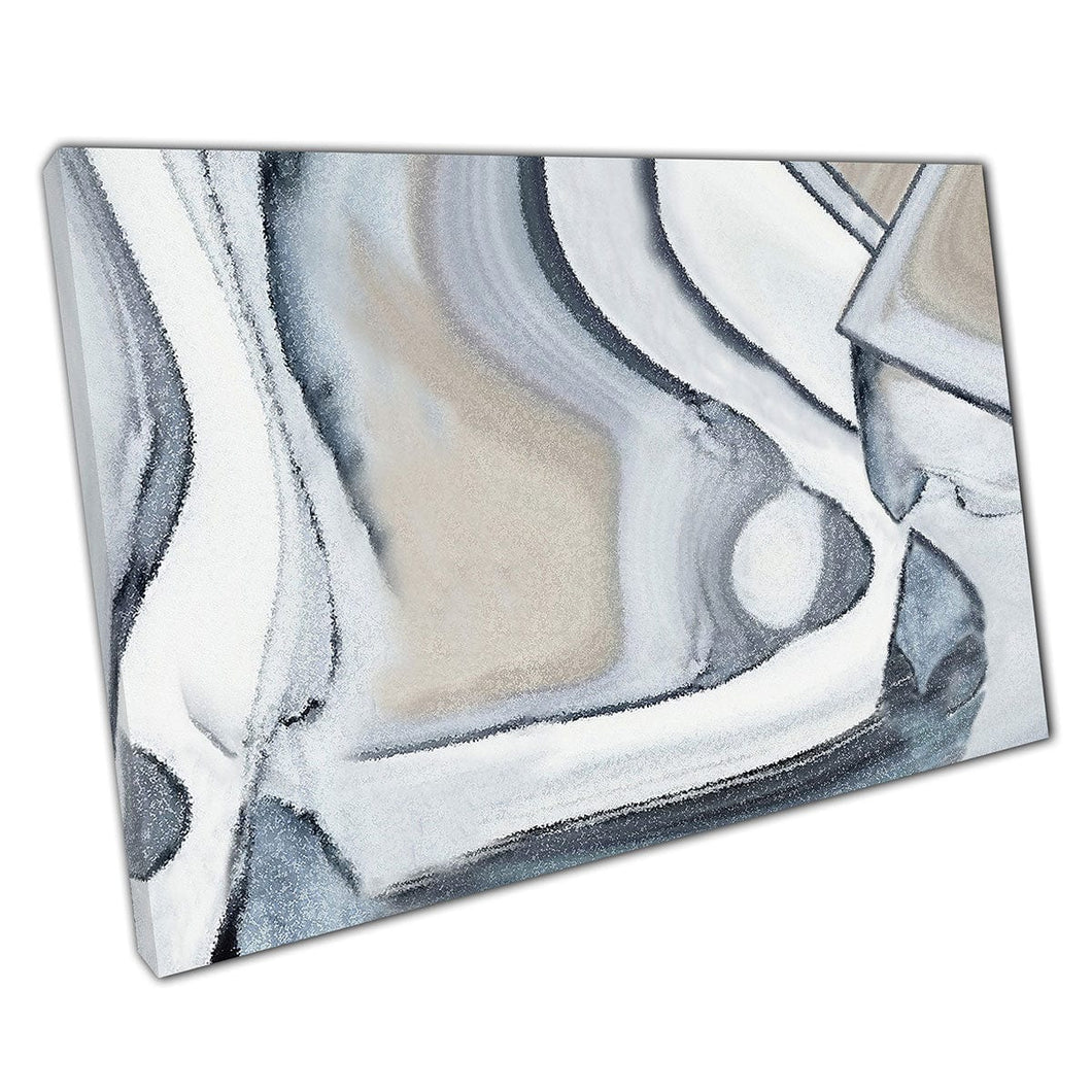 Abstract Minimalist Beige Grey Tones And Modern Shapes Wall Art Print On Canvas Mounted Canvas print