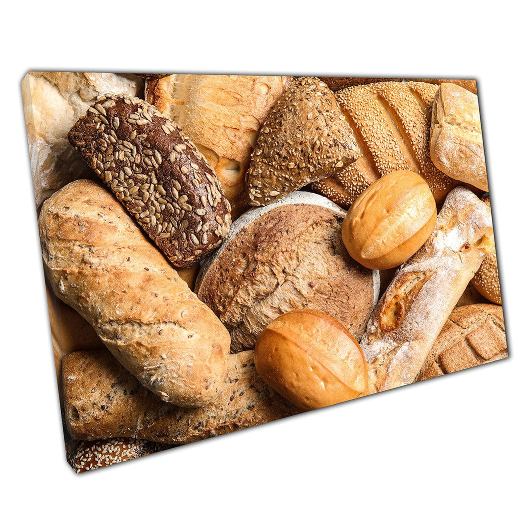 Selección de diferentes crujientes crujientes crujientes panadería fotografía para hornear impresión de arte de pared de alimentos en lienzo lienzo estampado